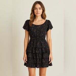 Floral cottage core vibes Black Juicy Couture Dress sz 6